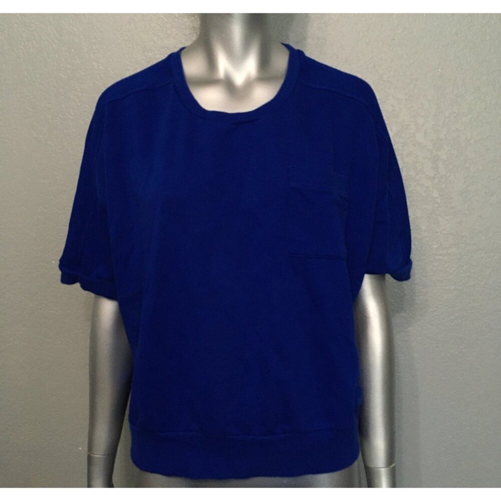 Lauren Ralph Lauren Blue Short Sleeve Shirt With Pocket Size LG